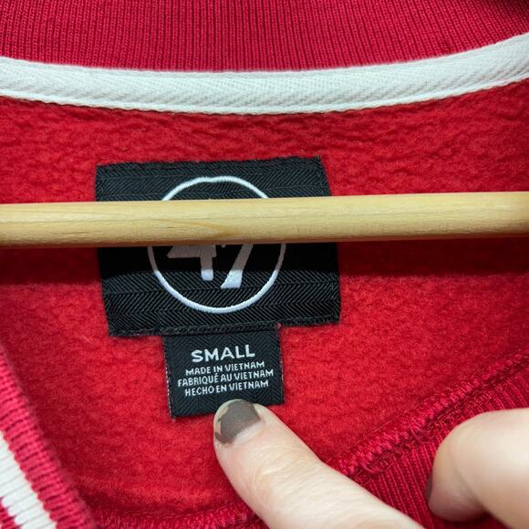 '47 San Francisco 49ers Crop Cropped Crew Neck Sweatshirt Small Red Football - Picture 6 of 6